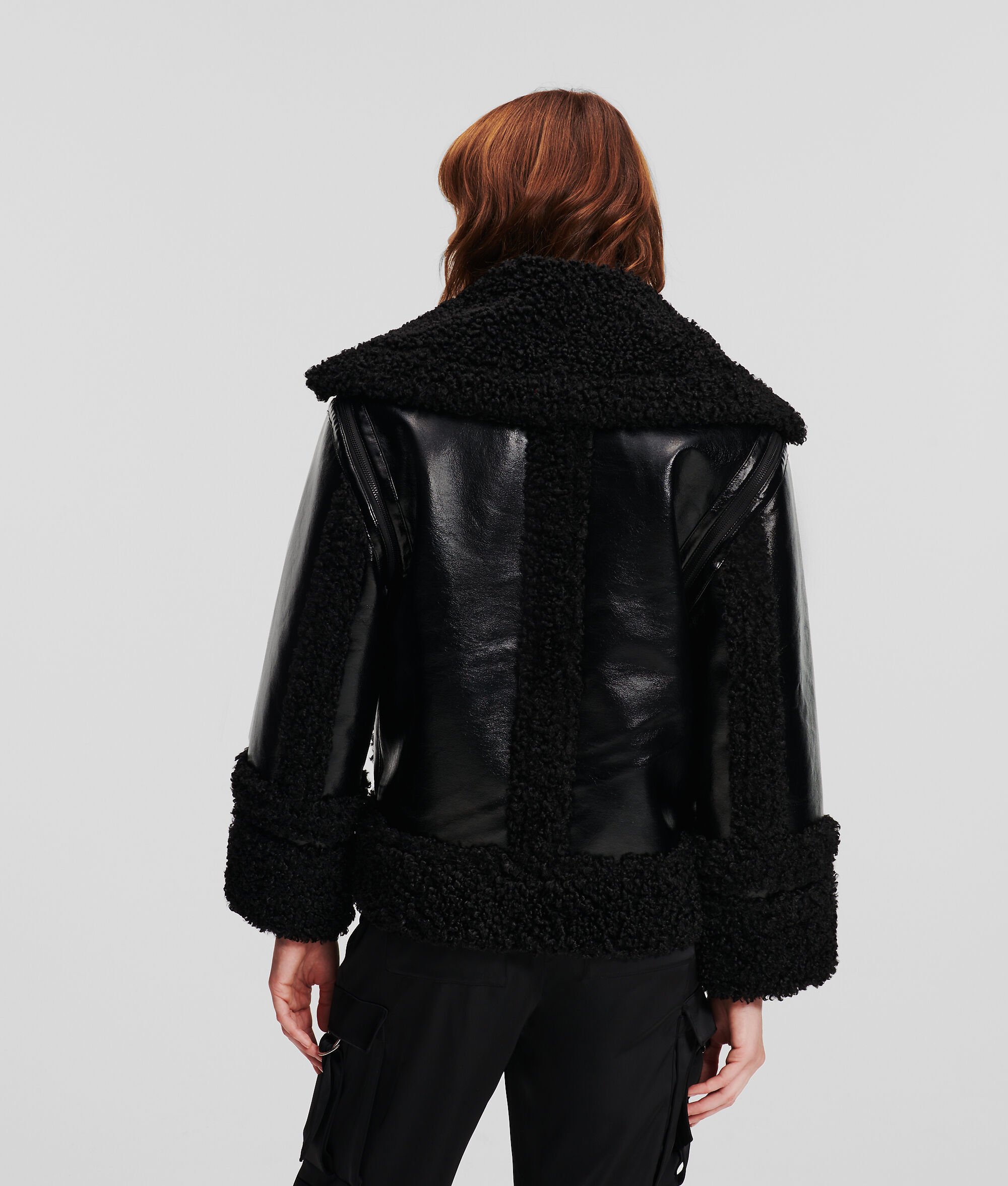 (image for) Cutting-Edge FAUX-SHEARLING AVIATOR JACKET